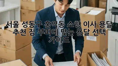 서울 성동구 홍익동 소형 이사 용달 추천: 짐 부피에 맞는 용달 선택 가이드