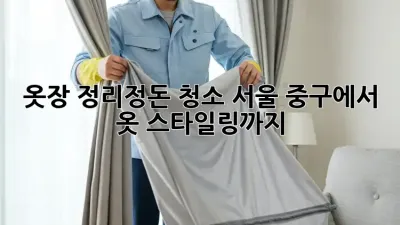 옷장 정리정돈 청소: 서울 중구에서 옷 스타일링까지!